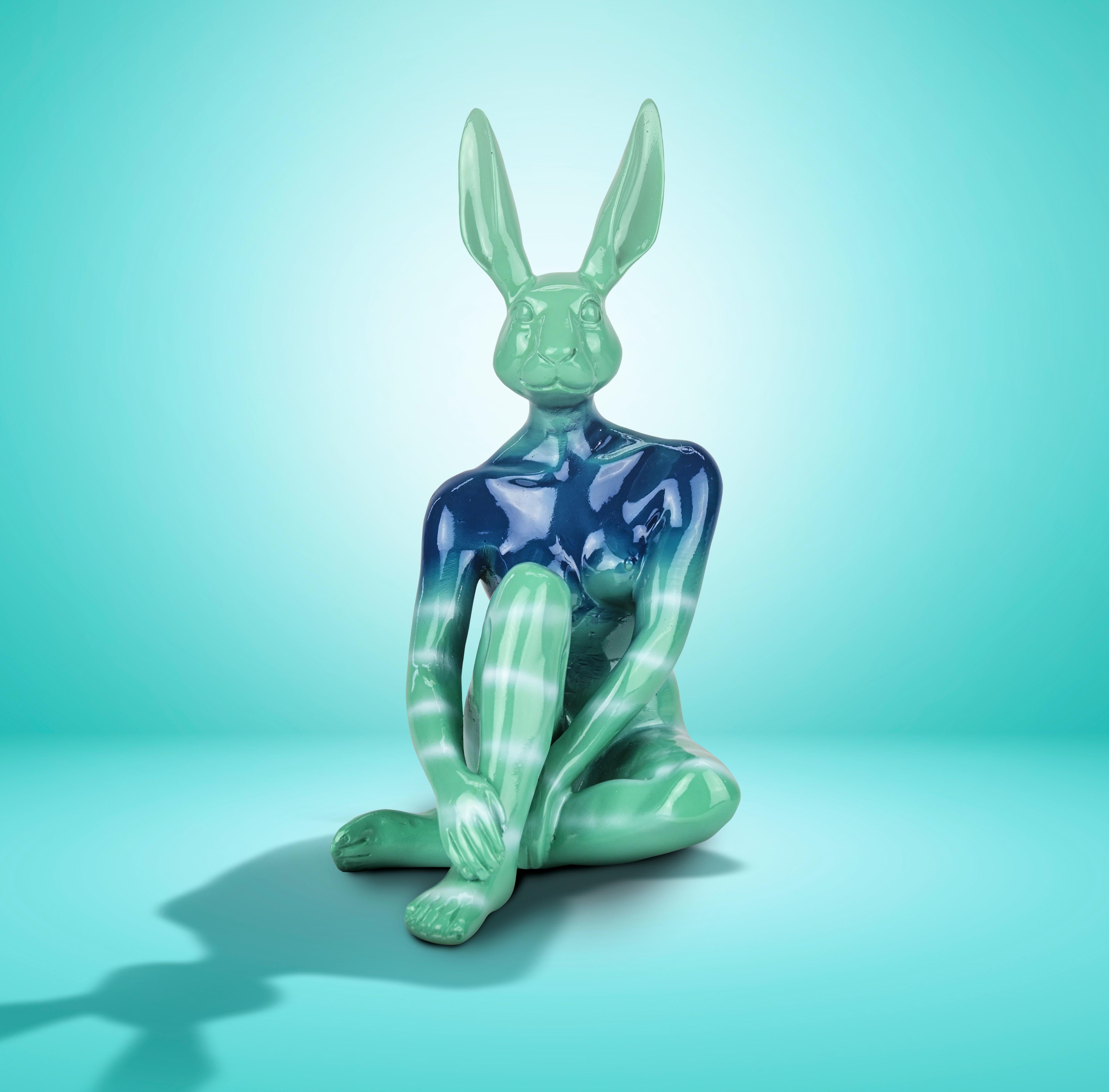 Resin Animal Sculpture - Pop - Gillie & Marc - Mini Rabbit Dog - Ocean Blue -Set 7