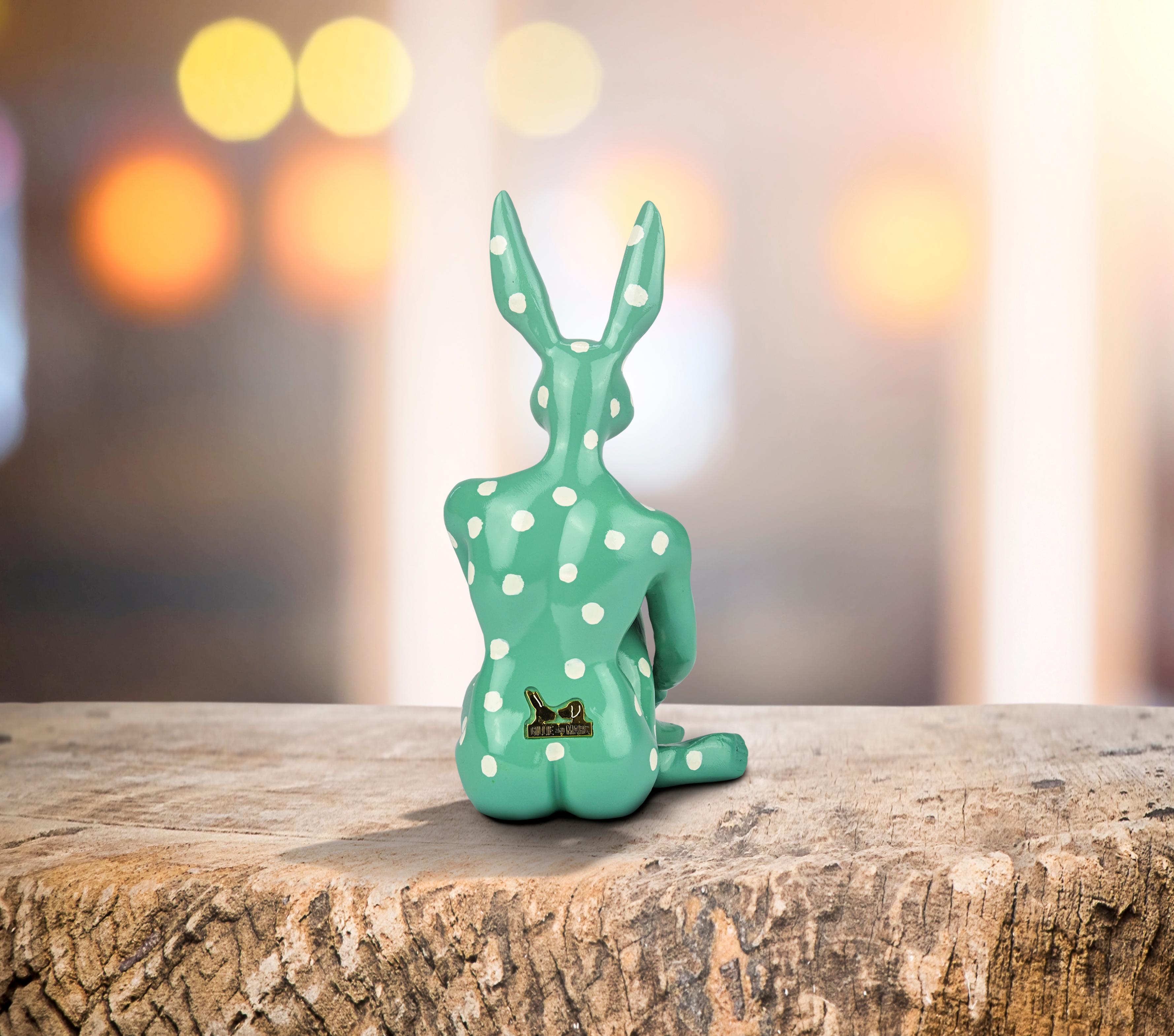 Resin Animal Sculpture - Pop - Gillie & Marc - Mini Rabbit Dog - Polka Dot - Set 11