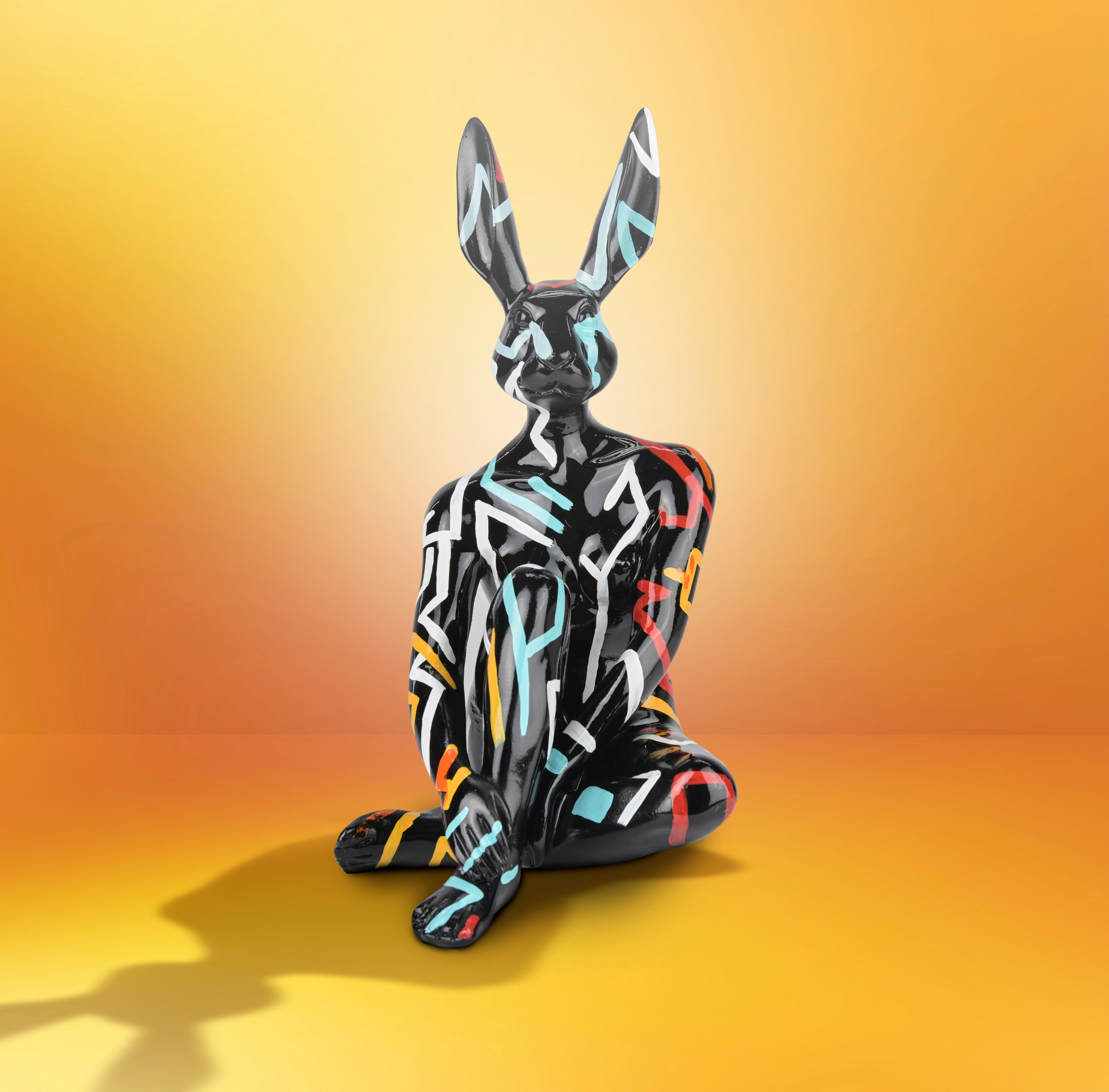 Resin Animal Sculpture - Pop - Gillie & Marc - Mini Rabbit Dog - Retro Funk -Set For Sale 10
