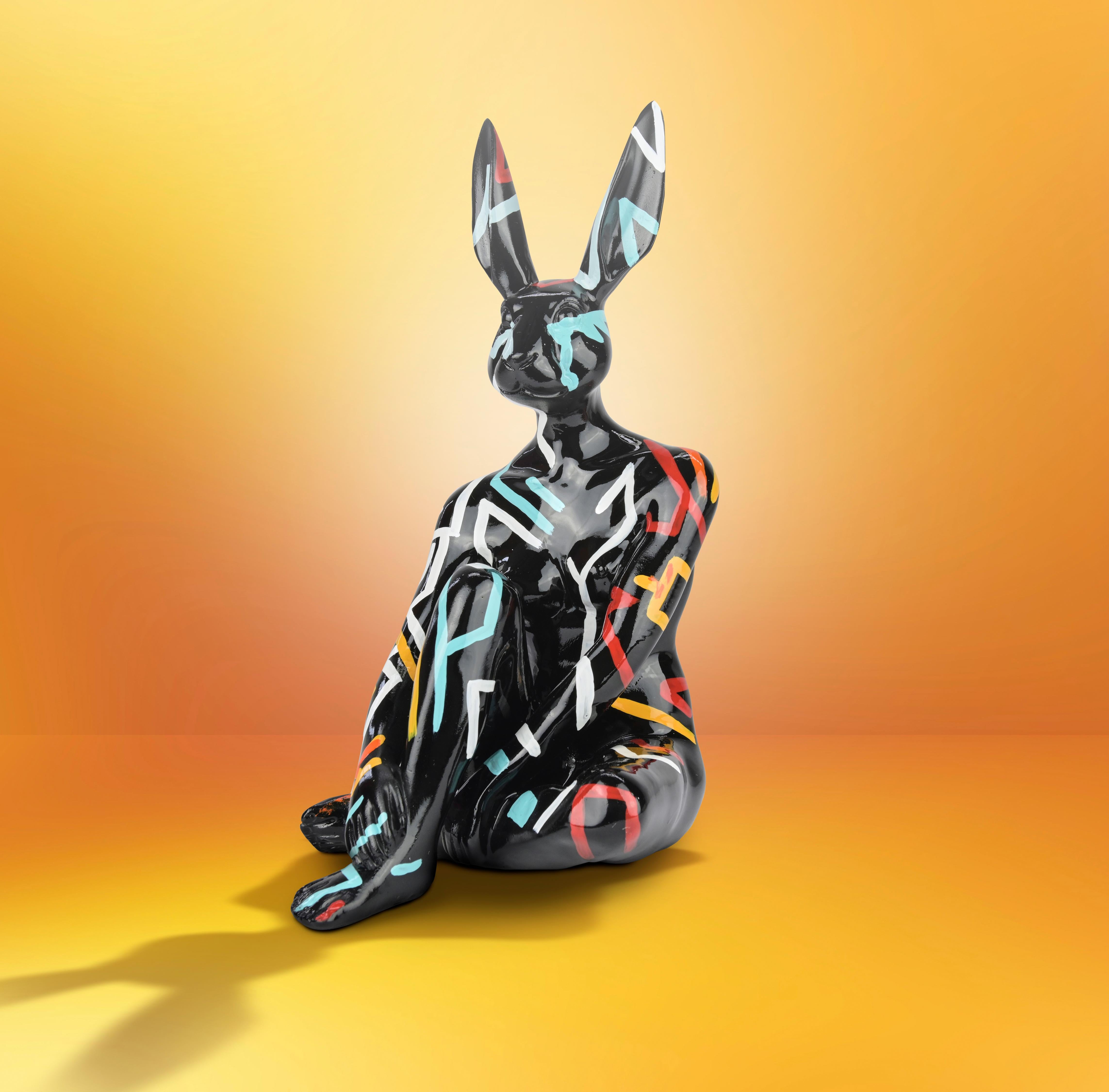 Resin Animal Sculpture - Pop - Gillie & Marc - Mini Rabbit Dog - Retro Funk -Set For Sale 11