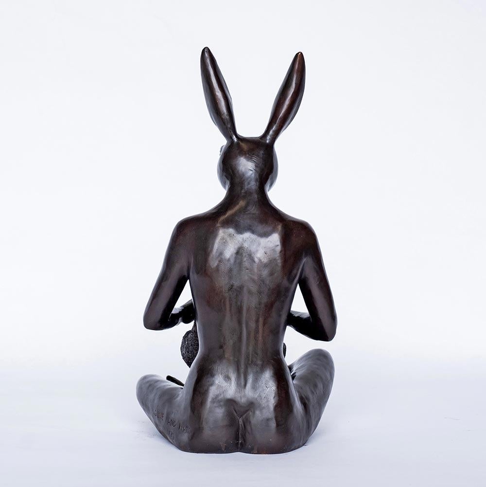 Bronze Animal Sculpture - Gillie and Marc - Dog - Rabbit - Nude - Koala - Love - Gold Figurative Sculpture by Gillie and Marc Schattner