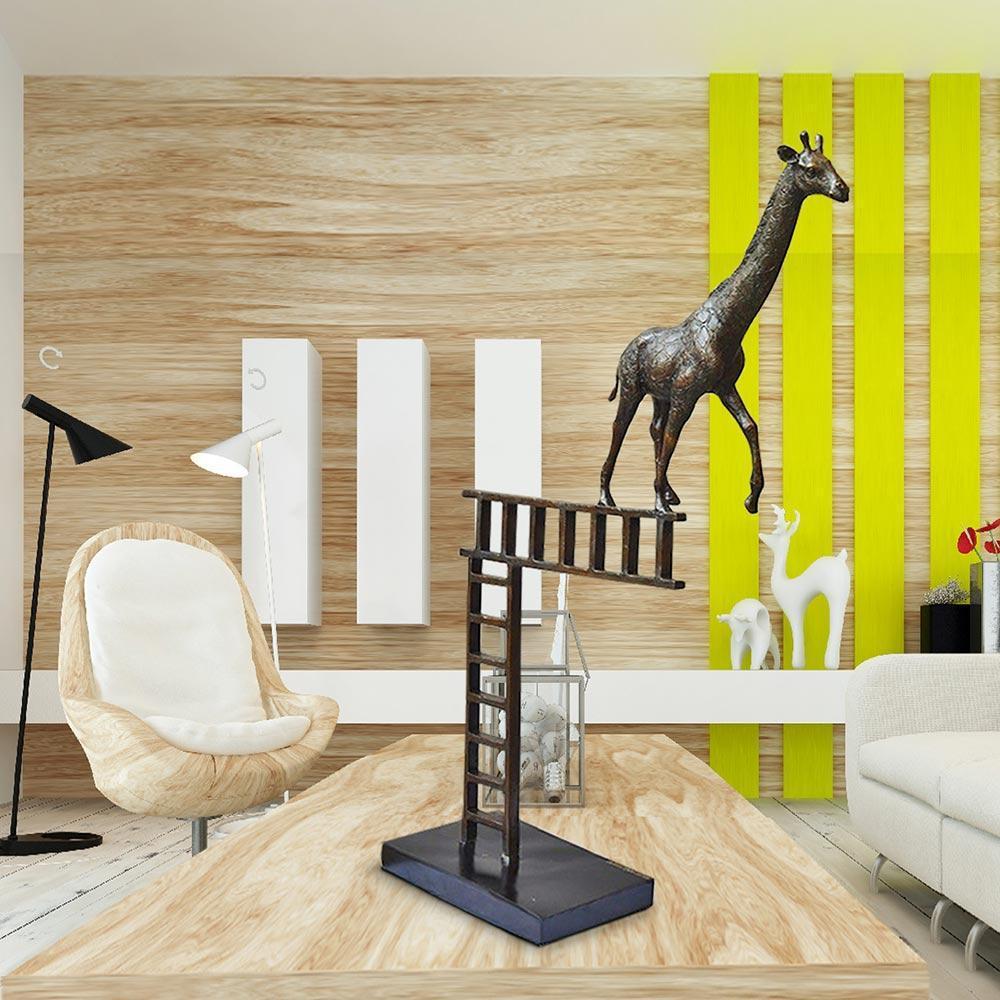Animal Sculpture - Art - Bronze - Gillie and Marc - Giraffe Ladder - Wildlife 1