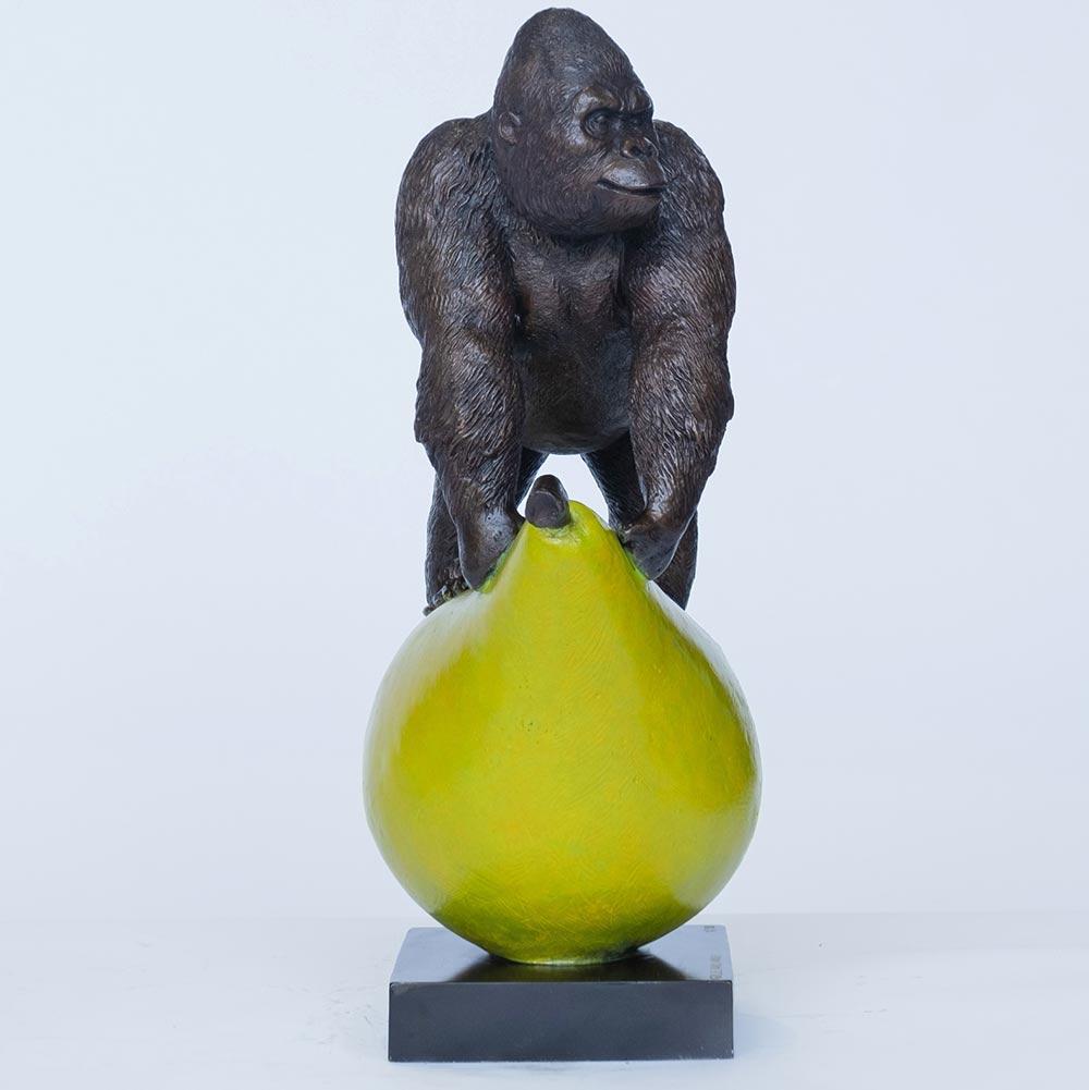 Animal Sculpture - Bronze - Gillie and Marc - Gorilla - Pear - Wildlife - 2019 For Sale 1
