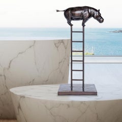 Sculpture - Art - Bronze - Gillie and Marc - Hippo - Ladder - Wildlife - Animal