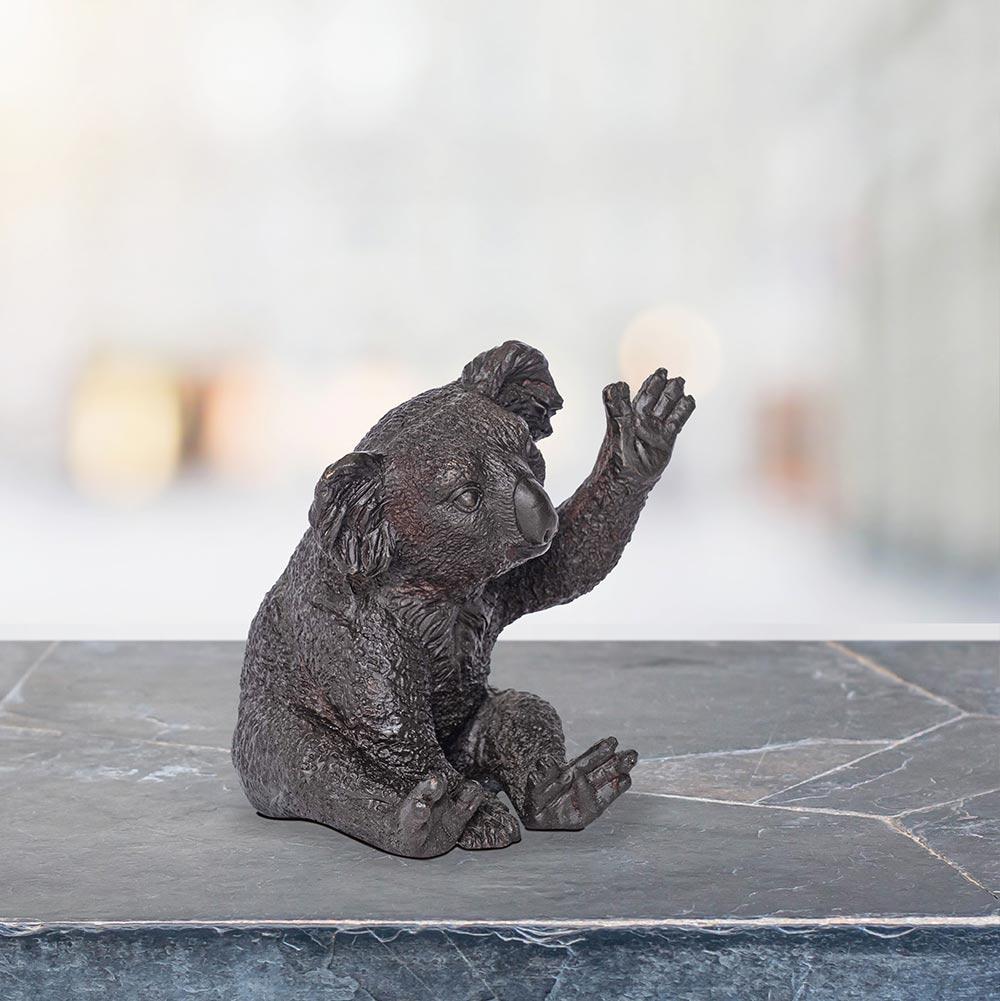Sculpture  Animal Bronze - Gillie and Marc - Koala - Pocket - Wildlife - Trio - Gold Figurative Sculpture by Gillie and Marc Schattner