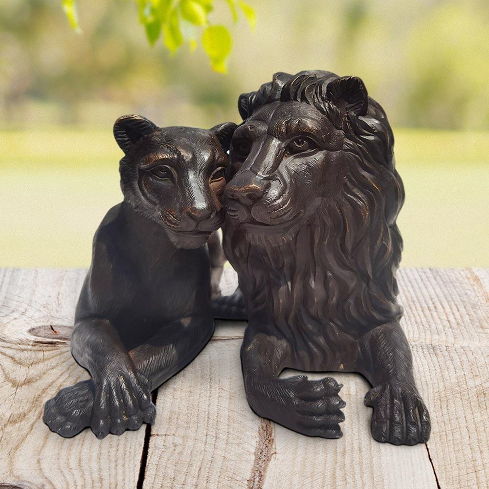 Gillie and Marc Schattner Figurative Sculpture - Authentic Bronze The Lions Loved Each Other Sculpture by Gillie and Marc