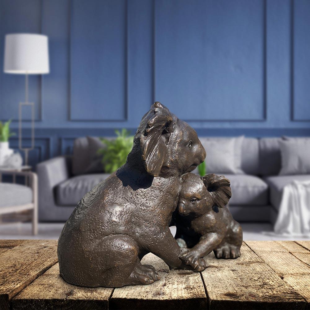 Animal Sculpture - Bronze - Gillie and Marc - Mini - Koala - Love  - Gold Figurative Sculpture by Gillie and Marc Schattner
