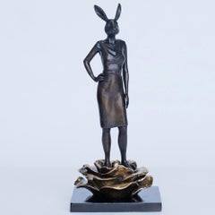 Sculpture - Art - Bronze - Gillie and Marc - Rabbit - Woman - Equality - Flower