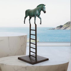 Sculpture - Art - Bronze - Gillie and Marc - Zebra - Ladder - Wildlife - Animal