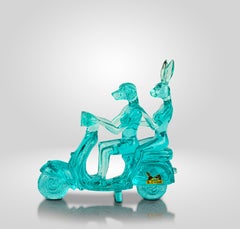 Animal Sculpture - Pop - Gillie & Marc - Clear - Vespa - Dog - Rabbit -Blue