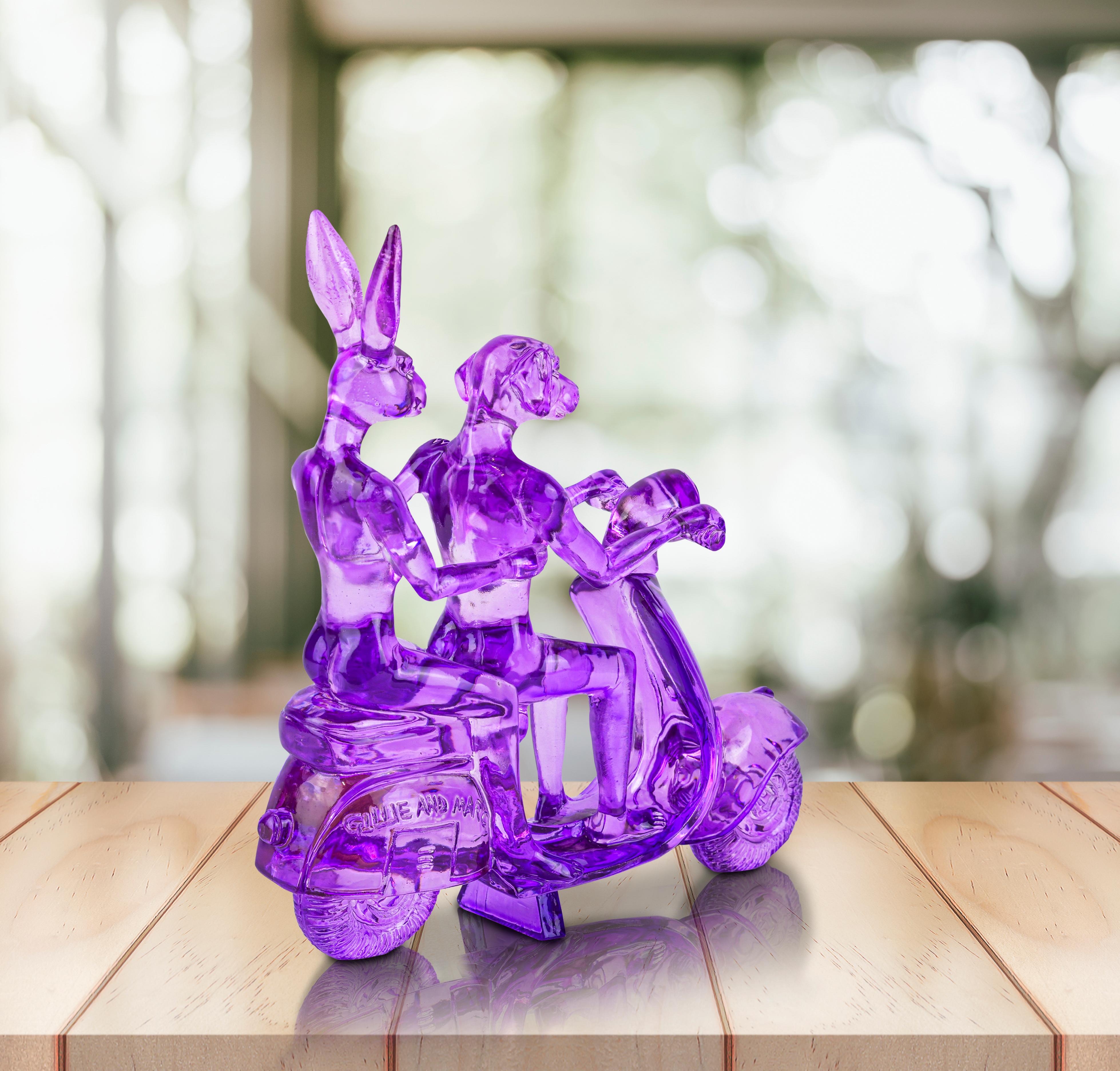 Animal Sculpture - Pop - Gillie & Marc - Vespa - Dogman - Rabbitwoman - Purple 4