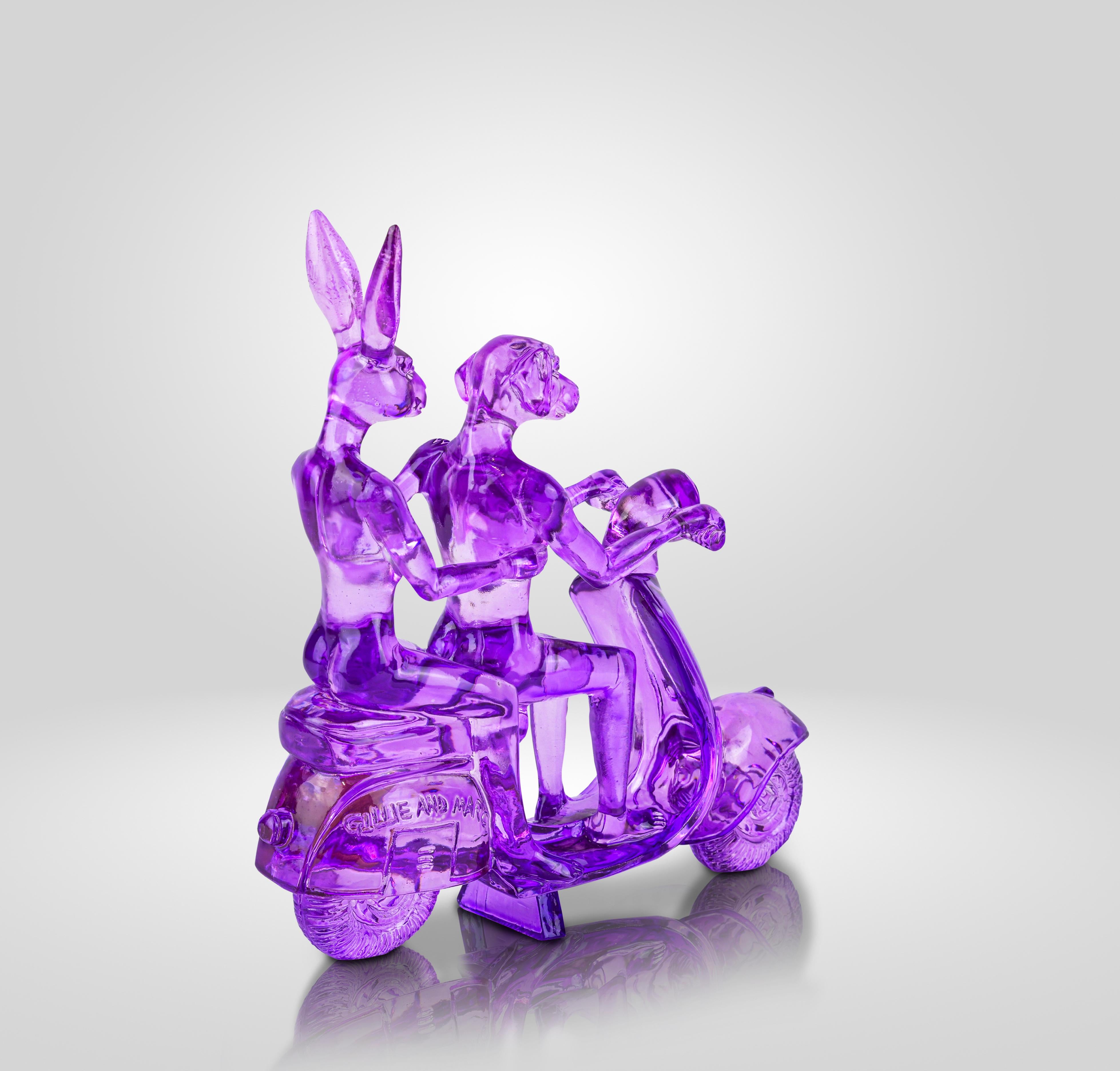 Animal Sculpture - Pop - Gillie & Marc - Vespa - Dogman - Rabbitwoman - Purple 1