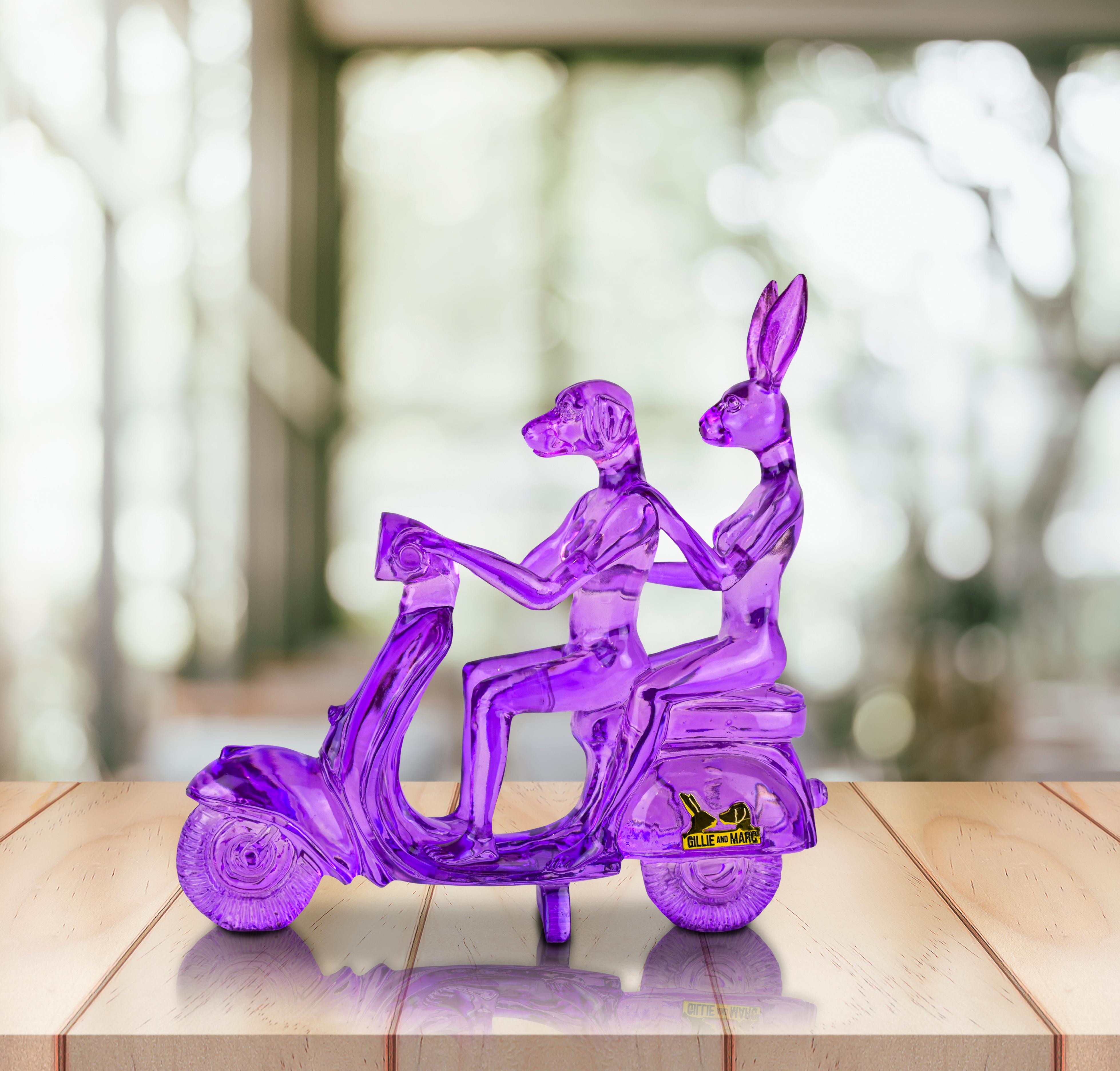 Animal Sculpture - Pop - Gillie & Marc - Vespa - Dogman - Rabbitwoman - Purple 3