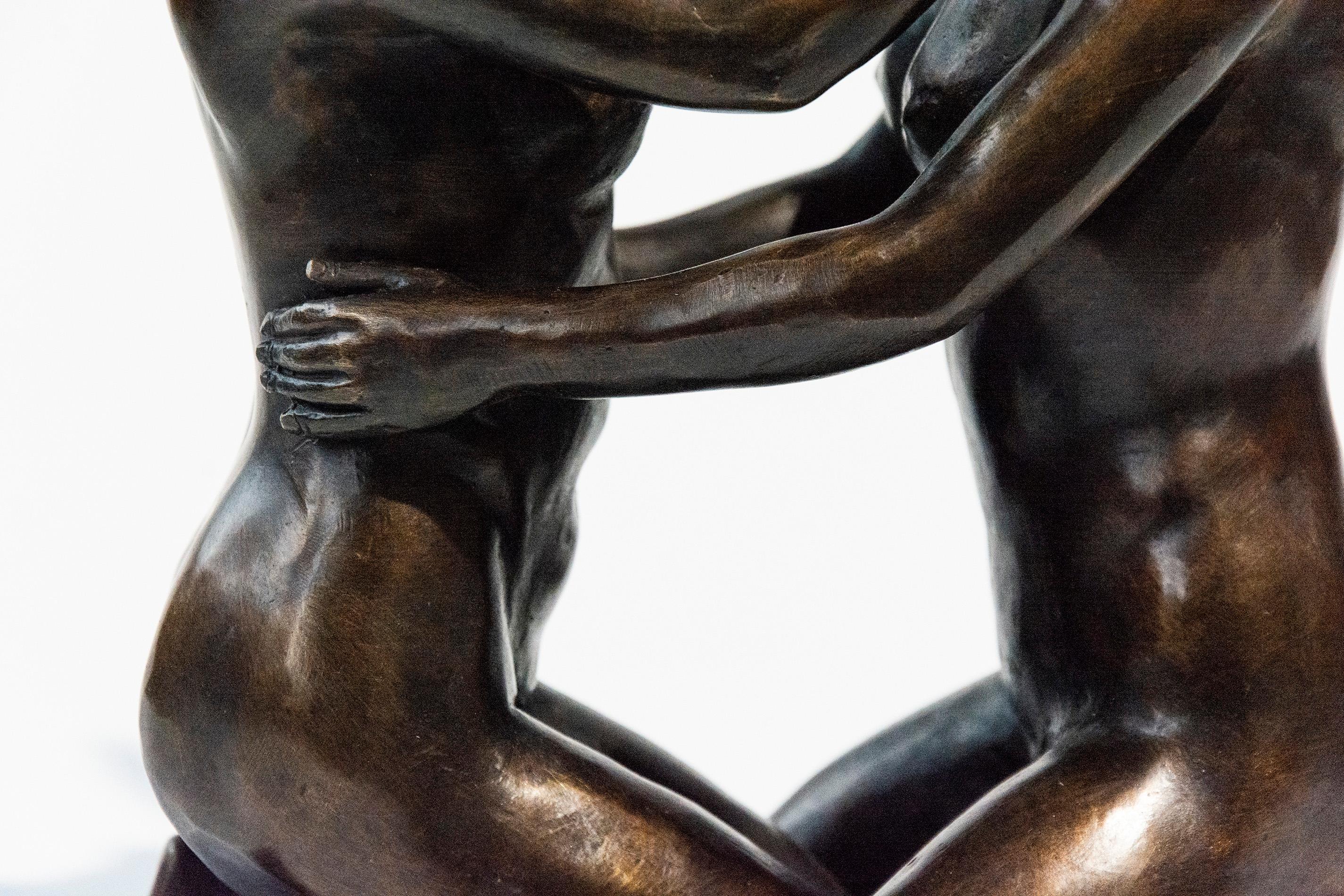 She loved being in love 7/30 - playful, figurative bronze sculpture For Sale 2