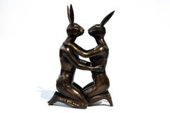 She loved being in love 7/30 - playful, figurative bronze sculpture