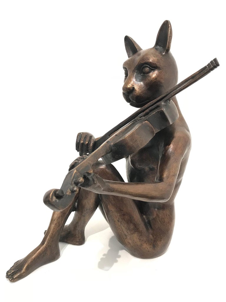 A whimsical yet very strong piece depicting the Cat character from Gillie and Marc's collection. Music is a powerful force in their creativity and this piece represents the story of this. This piece is made from Bronze and is a limited edition 7 of