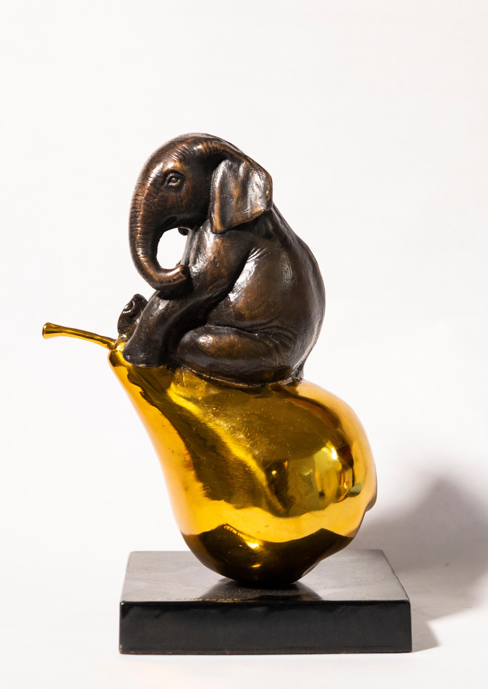 Gillie and Marc Schattner Figurative Sculpture - The elephant was just pearfect 2/40 - playful, contemporary, bronze sculpture
