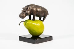 The hippo was just pearfect 26/40 - contemporary, figurative, bronze sculpture