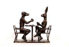 They drank coffee all day and all night 52/100 - sculpture, figurative, bronze