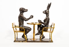 They drank coffee all day and all night 7/100 - figurative, bronze sculpture