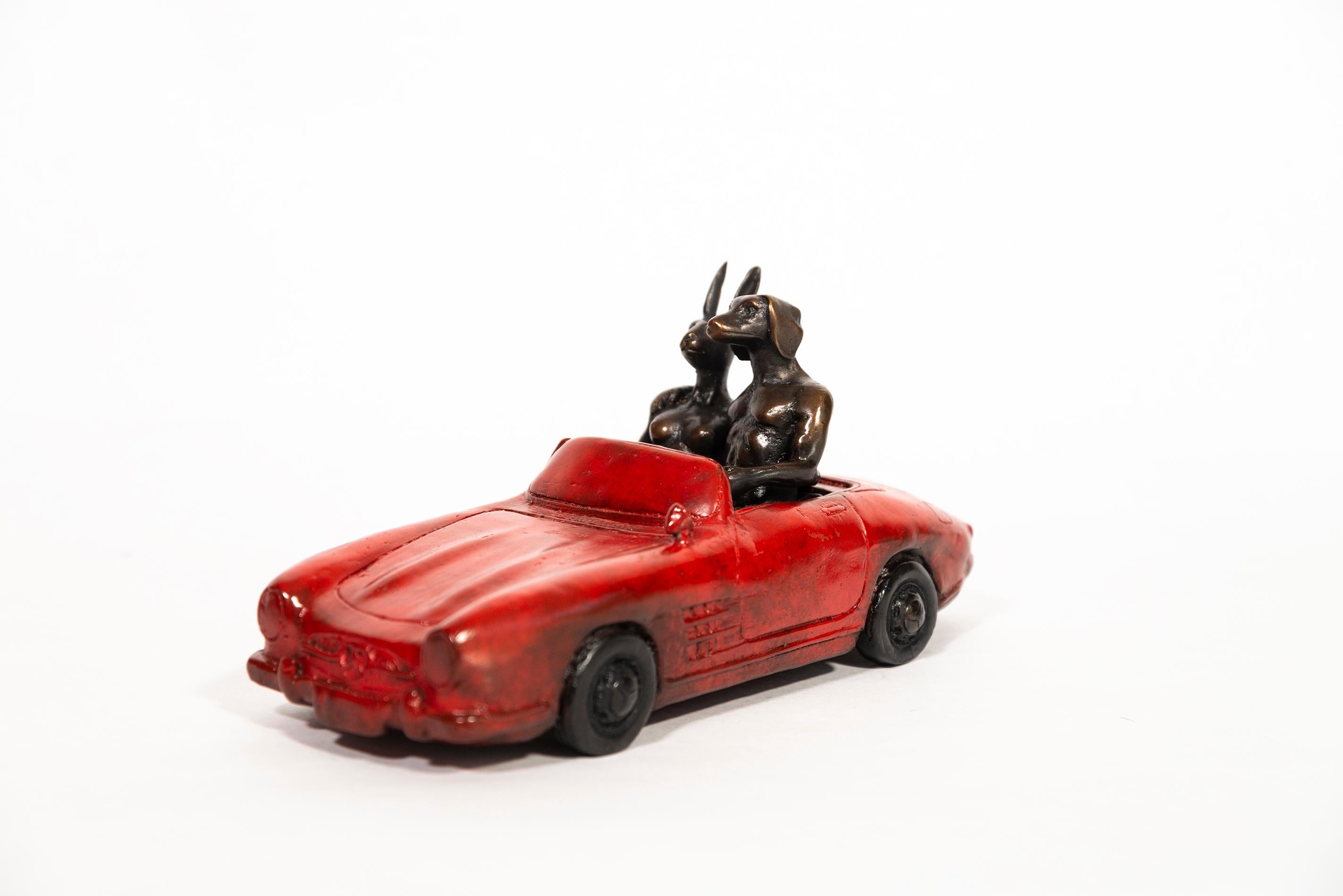 Gillie and Marc Schattner Figurative Sculpture - They loved breaking the speed limit 31/100 - figurative, bronze sculpture