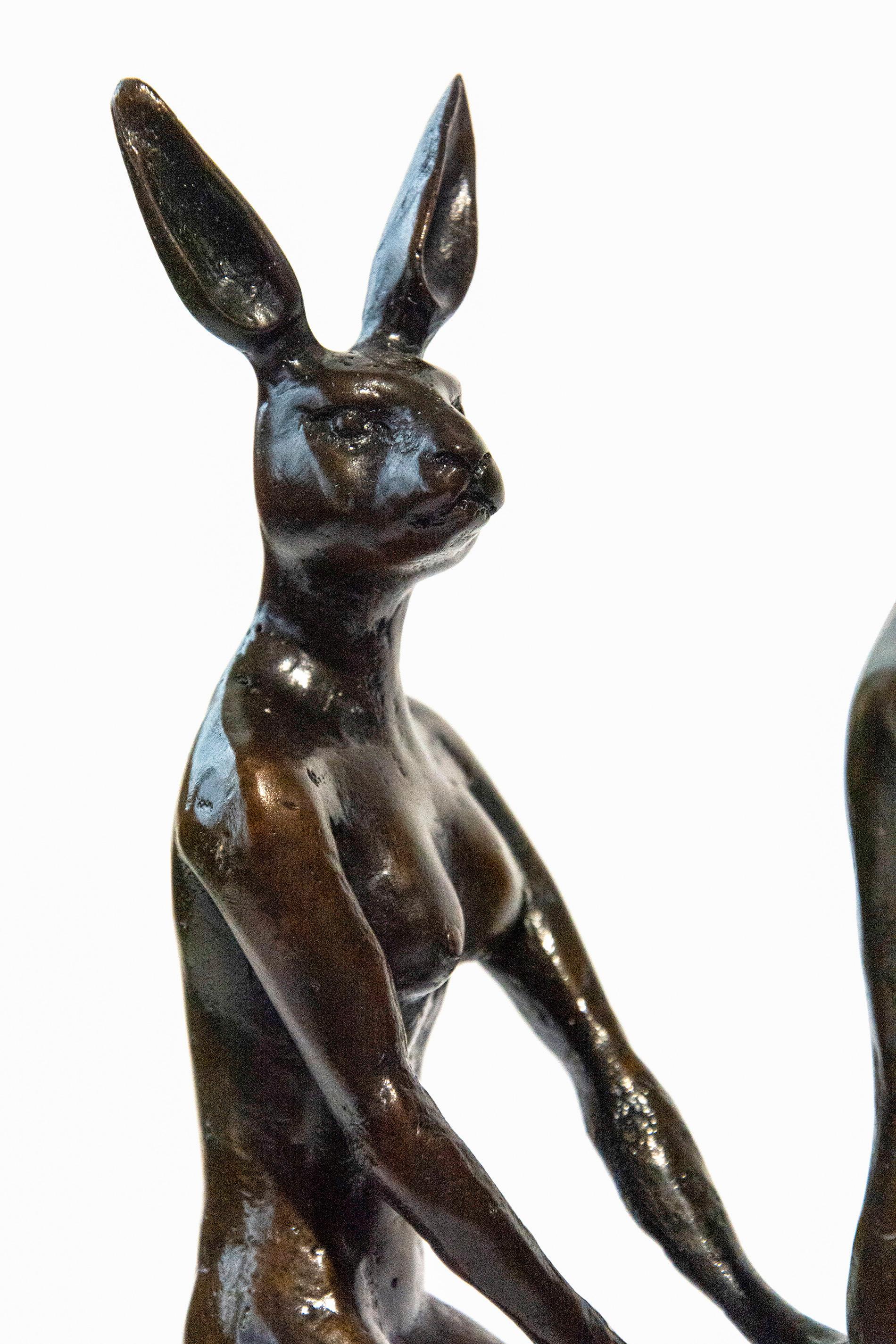 They loved riding together in Paris 23/100 - figurative, bronze sculpture For Sale 2