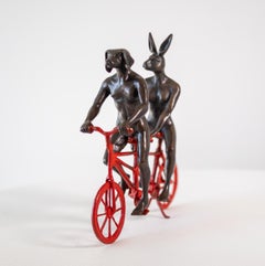 They loved riding together in Paris 24/100 - figurative, bronze sculpture