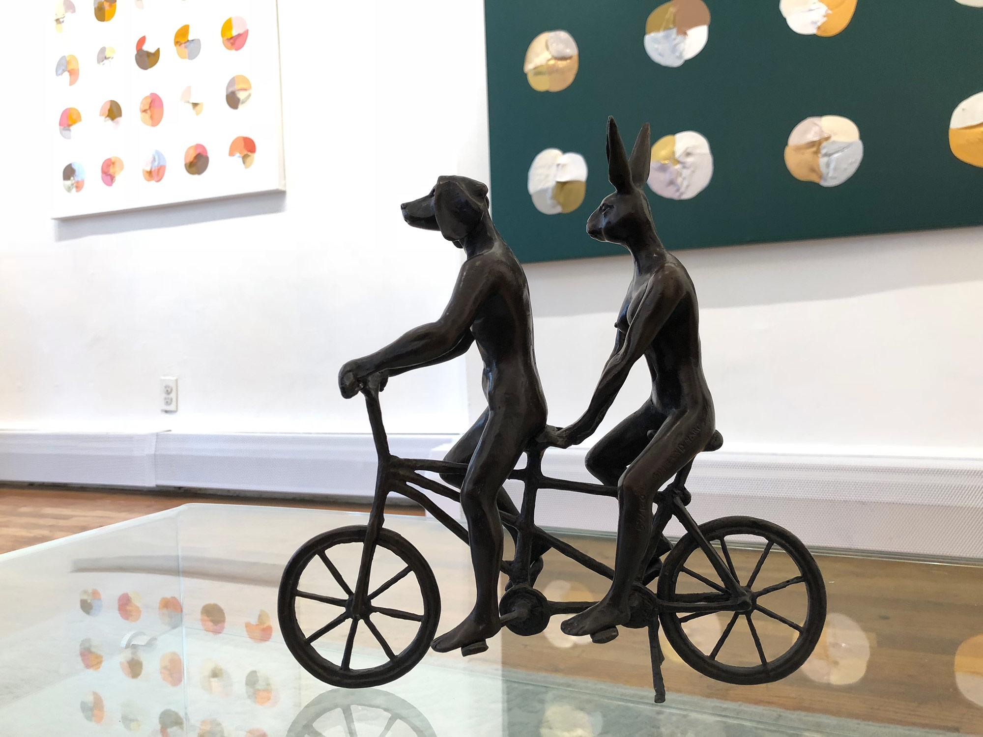 „They Loved Riding Together in Paris“ Fahrradskulptur mit tiefer Bronzepatina im Angebot 14