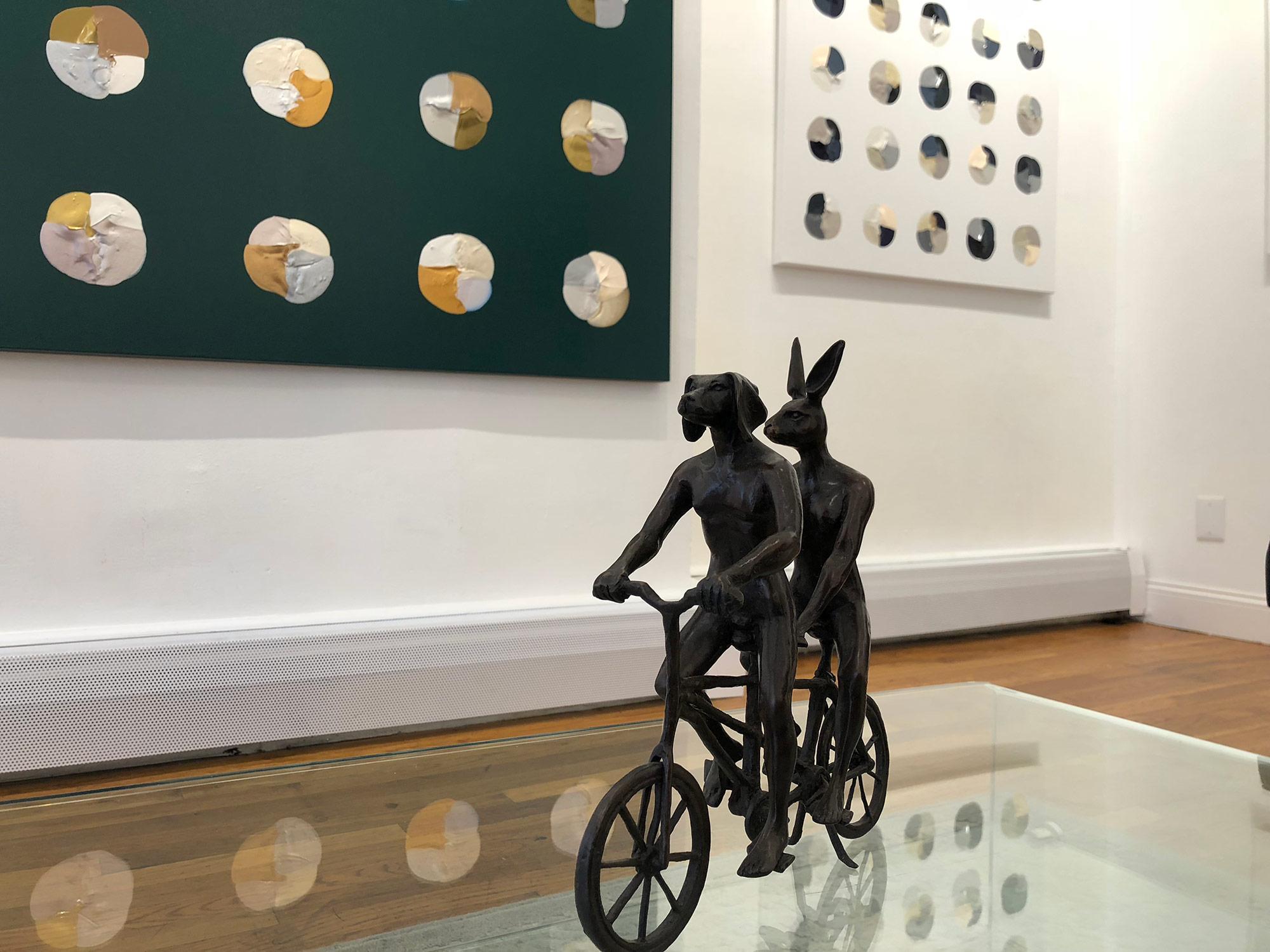 „They Loved Riding Together in Paris“ Fahrradskulptur mit tiefer Bronzepatina im Angebot 16