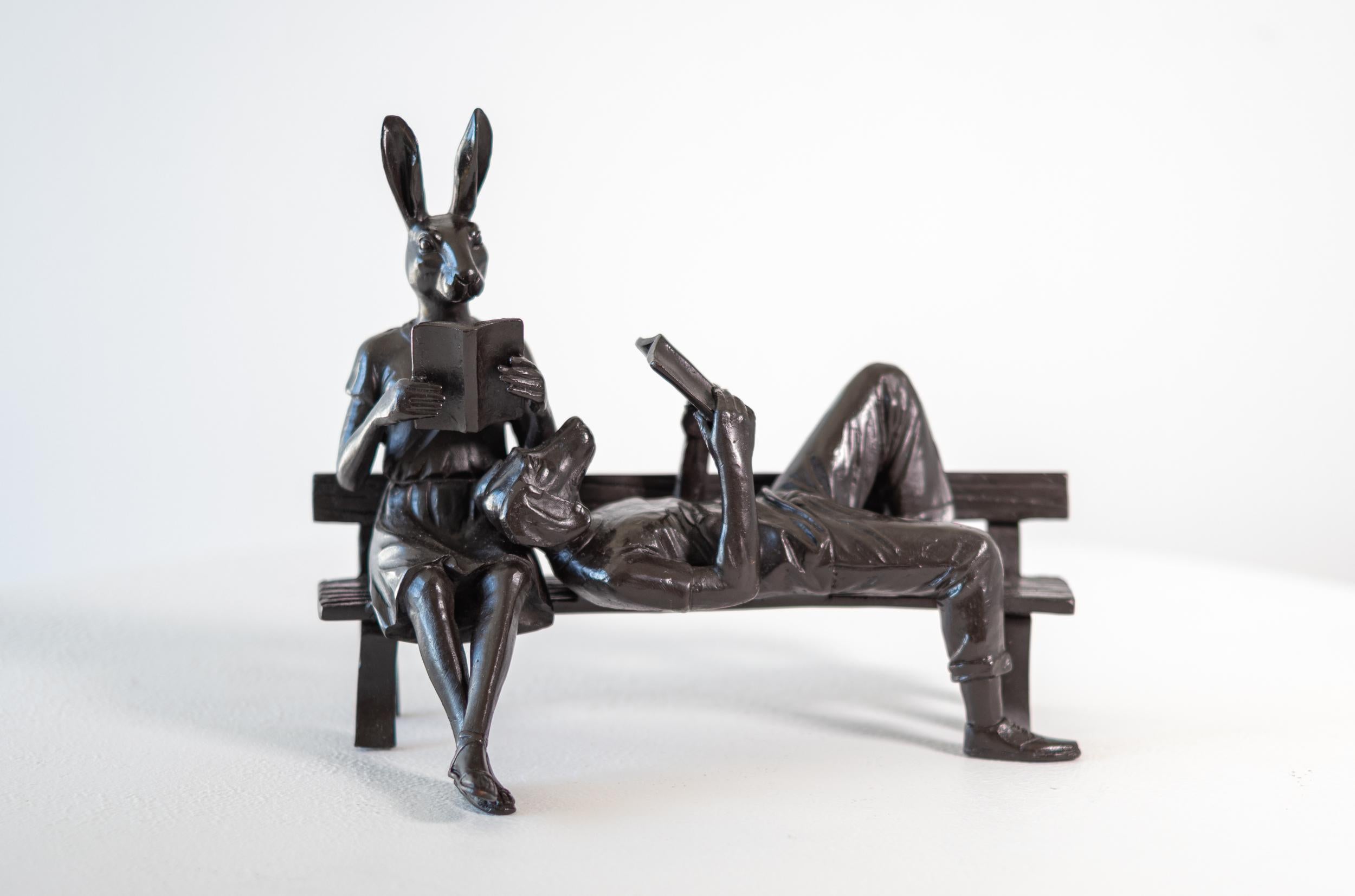 Sie lesen nur Liebesbriefe 26/50 - figurativ, Bronzeskulptur