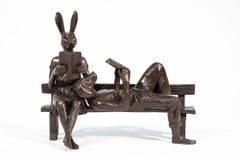 They only read love stories 20/50 - figurative, bronze sculpture