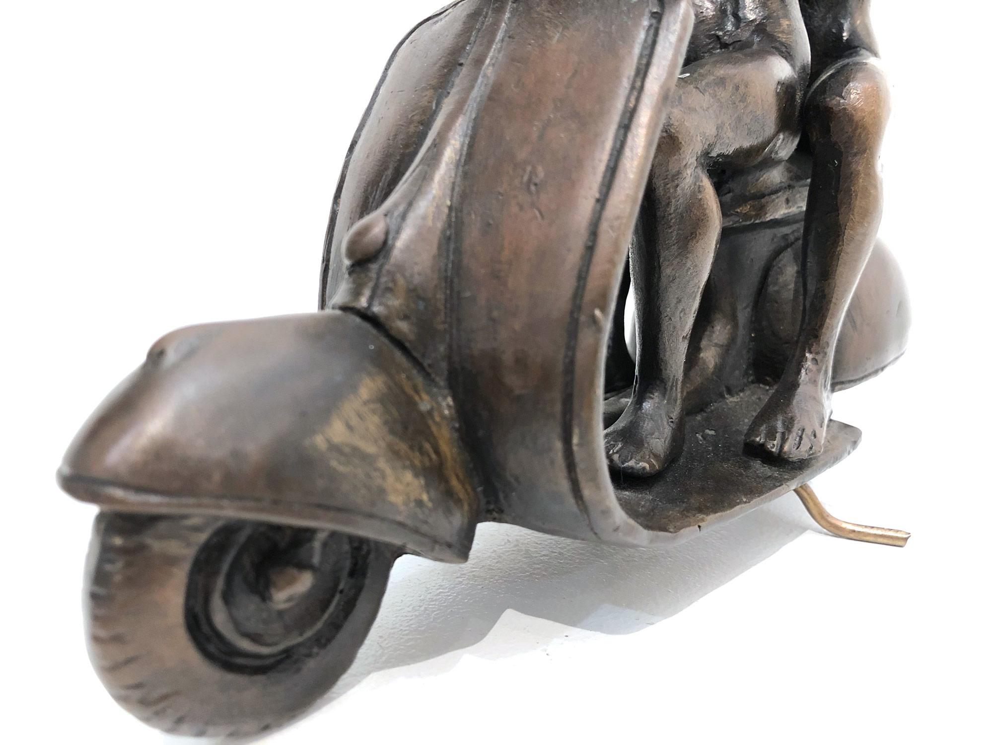 They were the Authentic Vespa Riders in Rome (Bronze with Deep Bronze Patina) For Sale 6