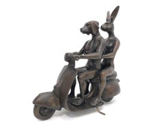 They were the Authentic Vespa Riders in Rome (Bronze with Deep Bronze Patina)