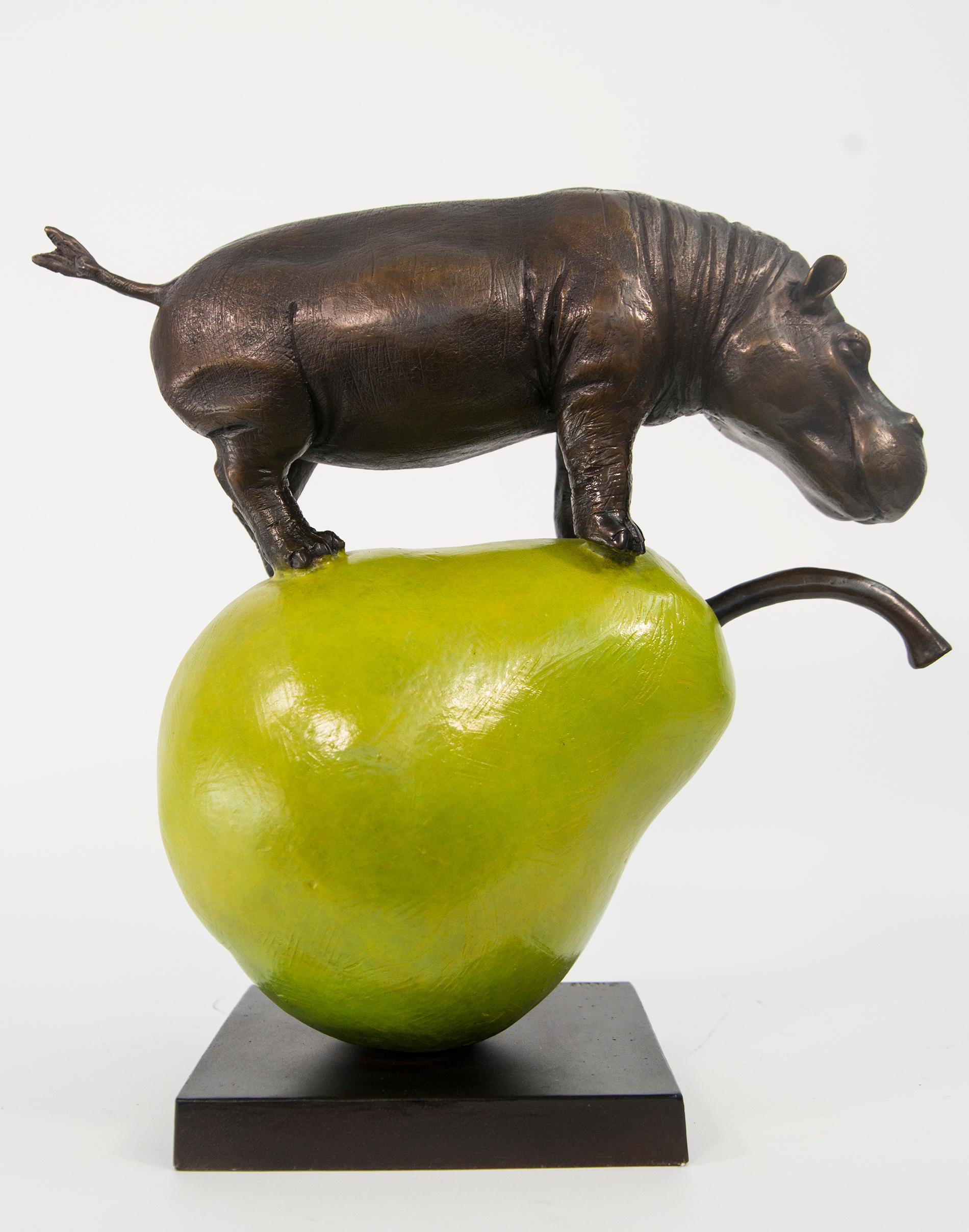 They Were The Perfect Pear 10/10 - playful, contemporary, bronze sculpture - Sculpture by Gillie and Marc Schattner