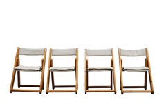 Gillis Lundgren for Ikea Set of 4 Kon-Tiki Folding Chairs, 1970s