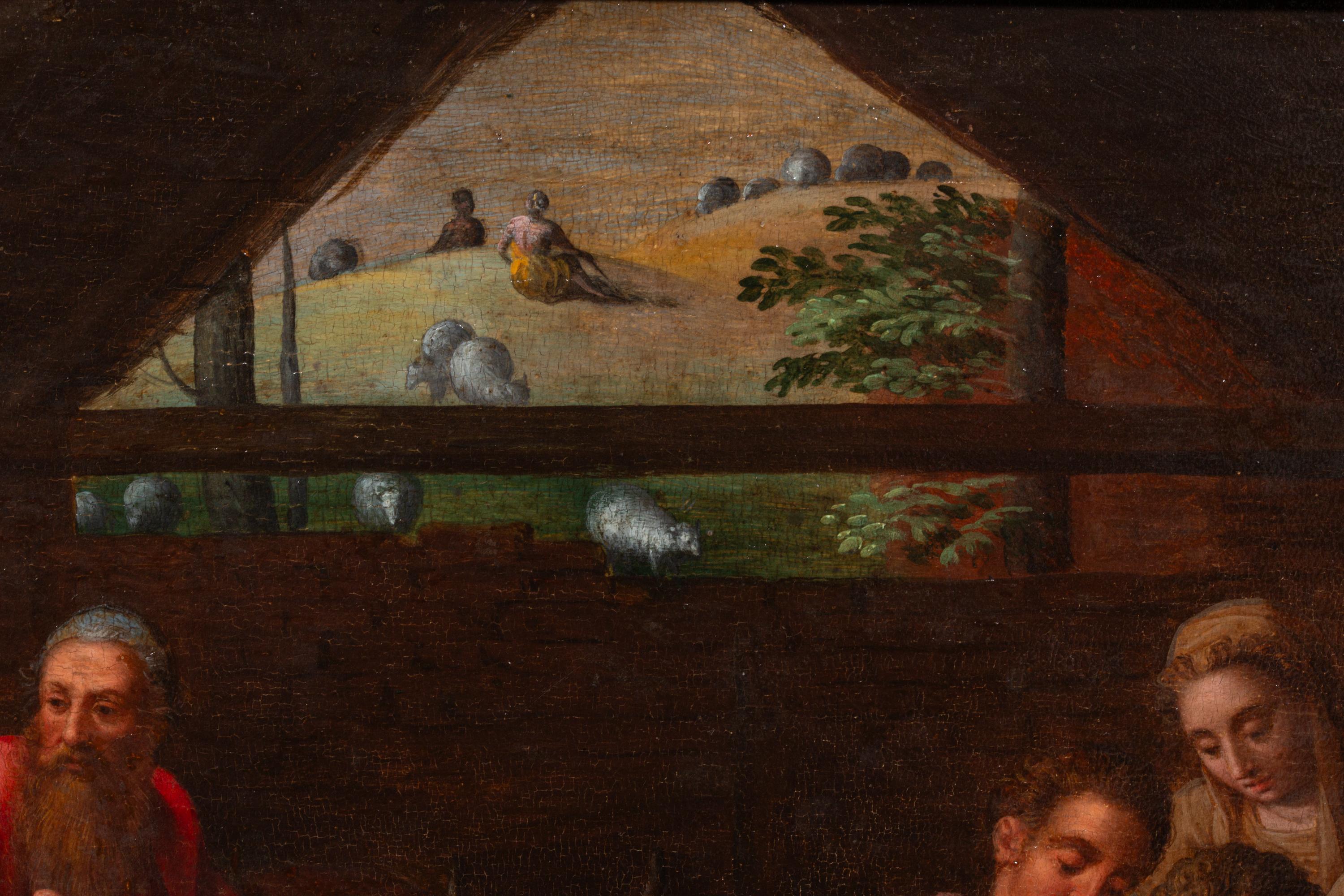 Adorazione dei pastori di Gillis Mostaert (1534 - 1598) Rinascimento fiammingo in vendita 12