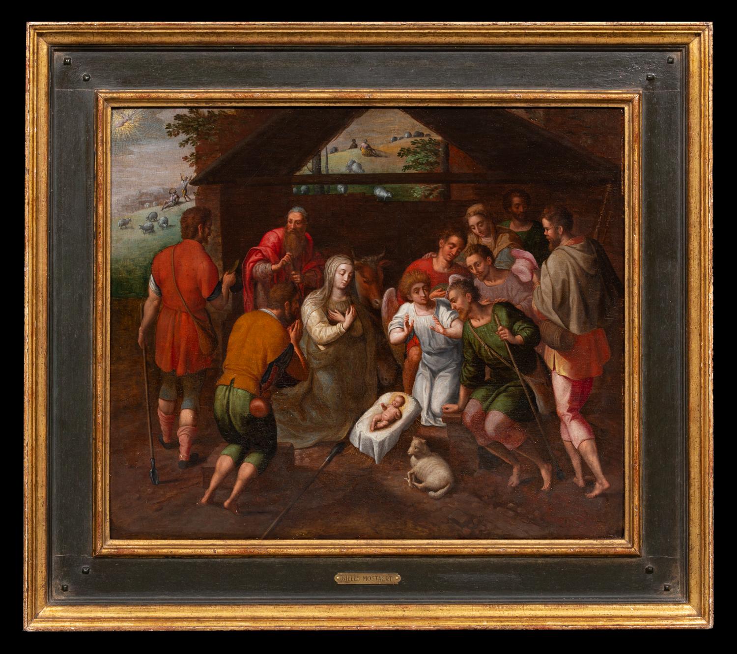 Adorazione dei pastori di Gillis Mostaert (1534 - 1598) Rinascimento fiammingo in vendita 1