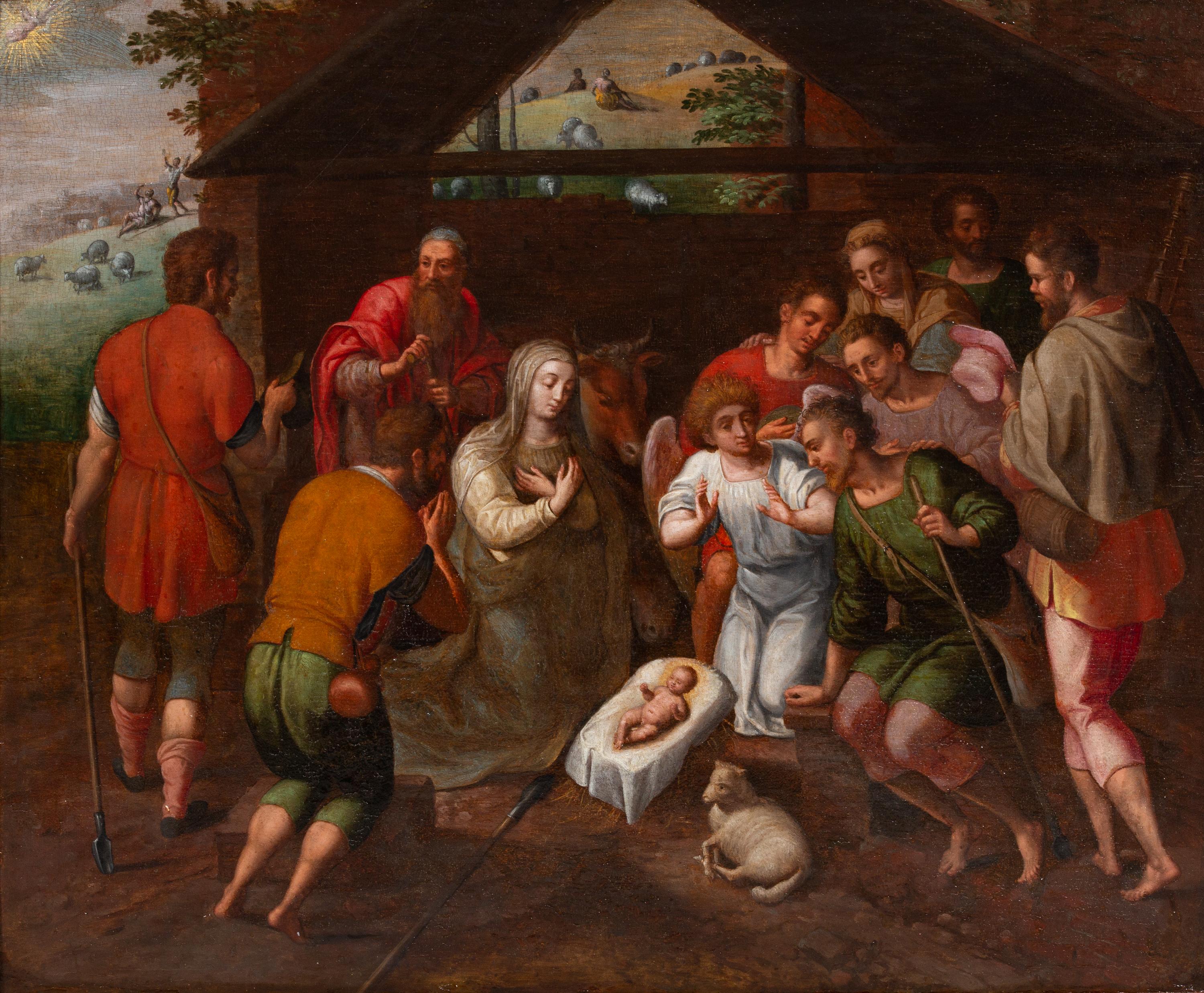 Adorazione dei pastori di Gillis Mostaert (1534 - 1598) Rinascimento fiammingo in vendita 3