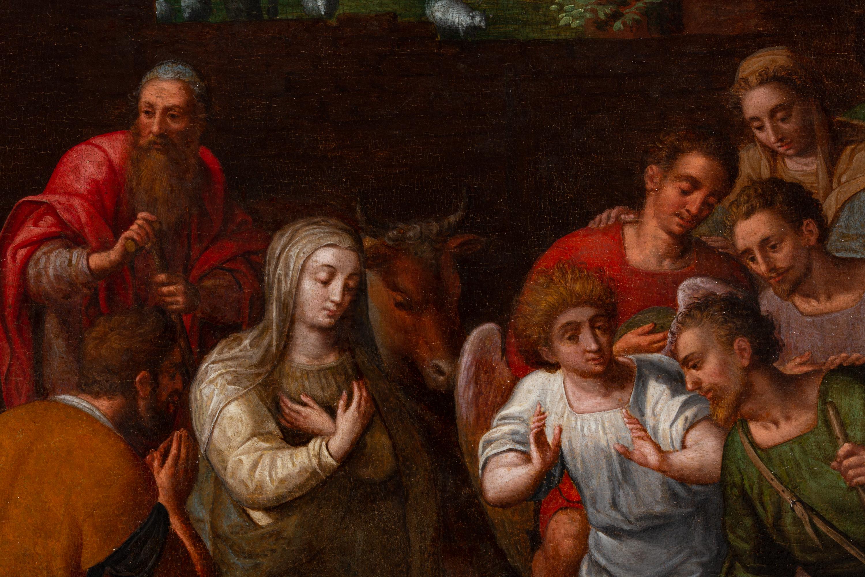 Adorazione dei pastori di Gillis Mostaert (1534 - 1598) Rinascimento fiammingo in vendita 5