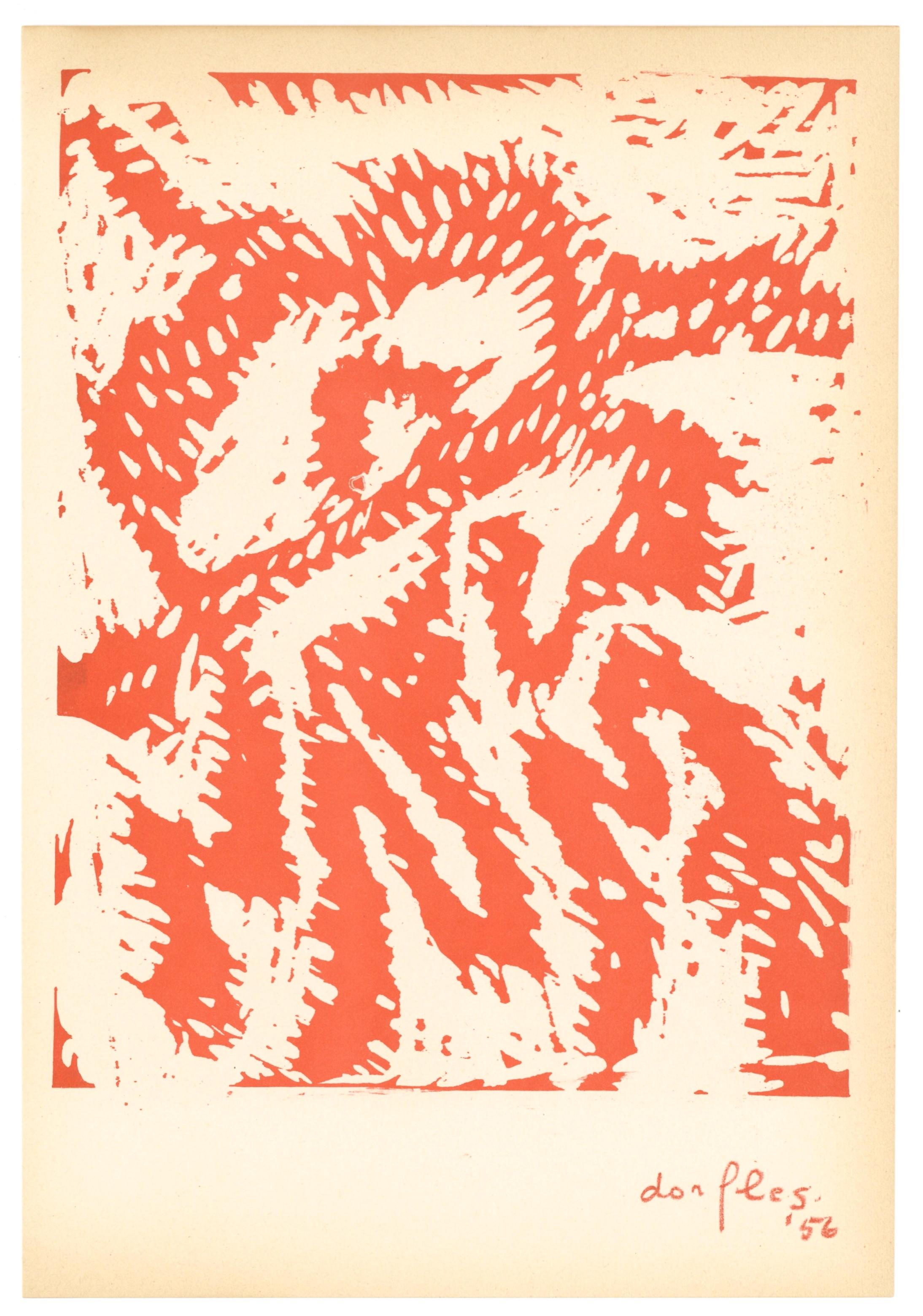 Original-Holzschnitt – Print von Gillo Dorfles
