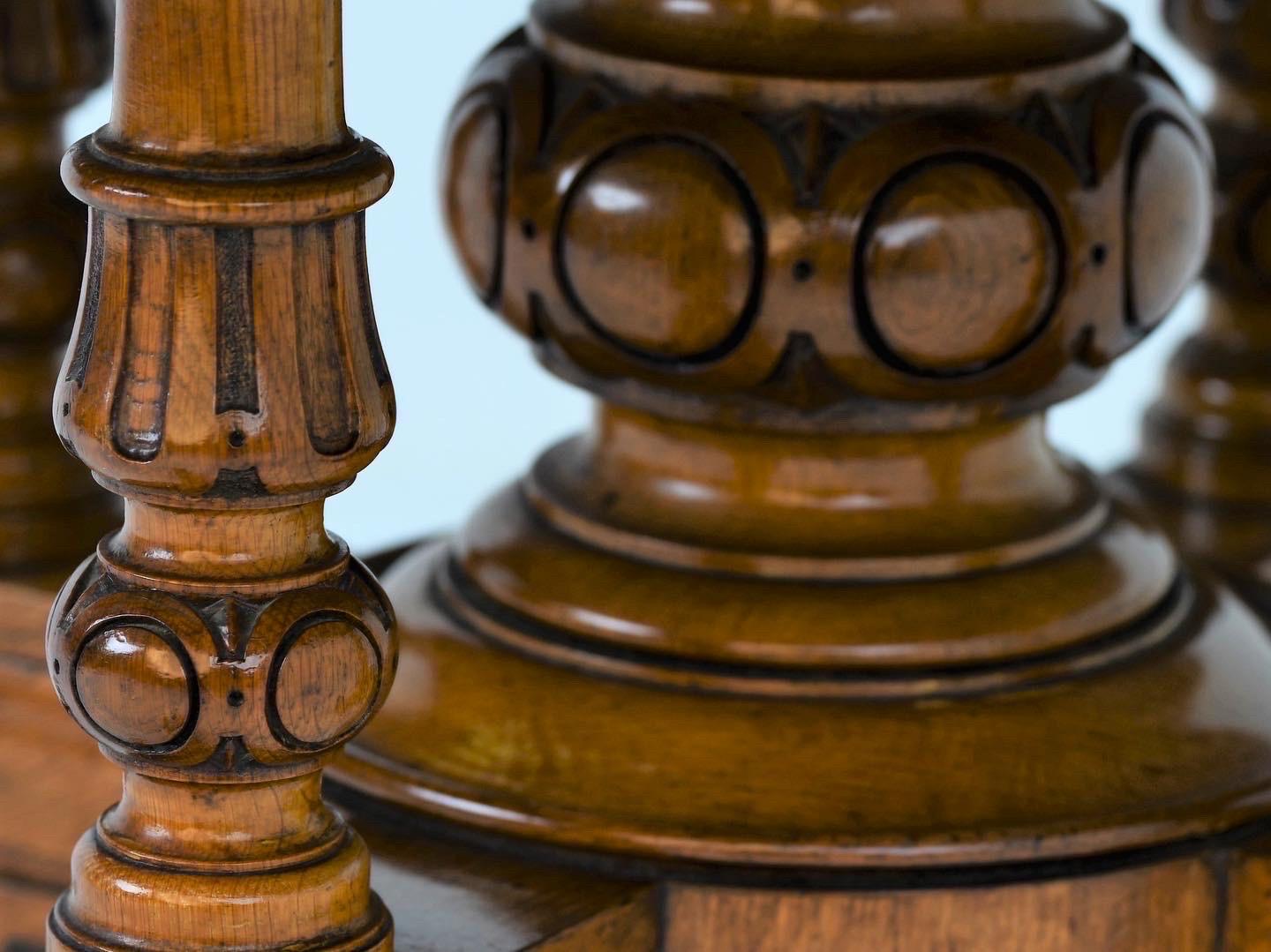 Description
Stamped and numbered oak octagonal drum Gillow and Co. pedestal table, circa 1860. Untouched and 100% authentic with just shy of 160 years of patina. This is a important museum grade item that's still very functional up to this day.