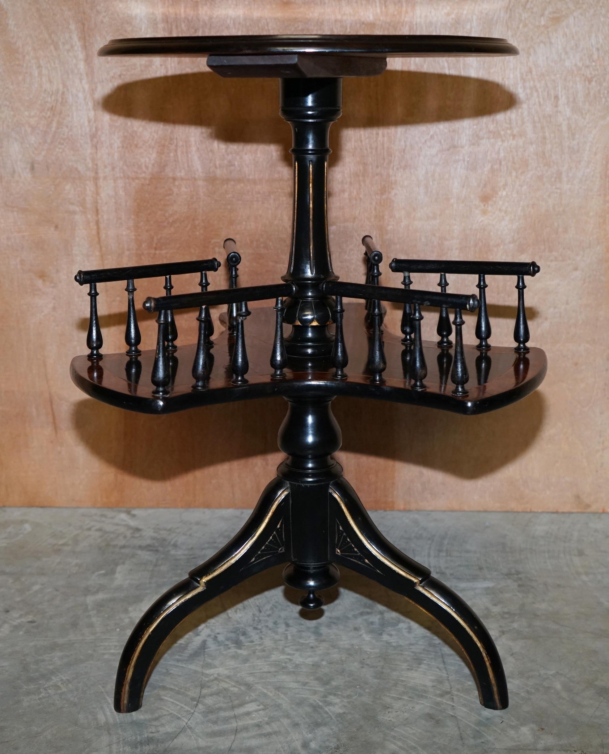 Late 19th Century Gillow of Lancaster Aesthetic Movement Burr Walnut Amboyna Rotating Book Table