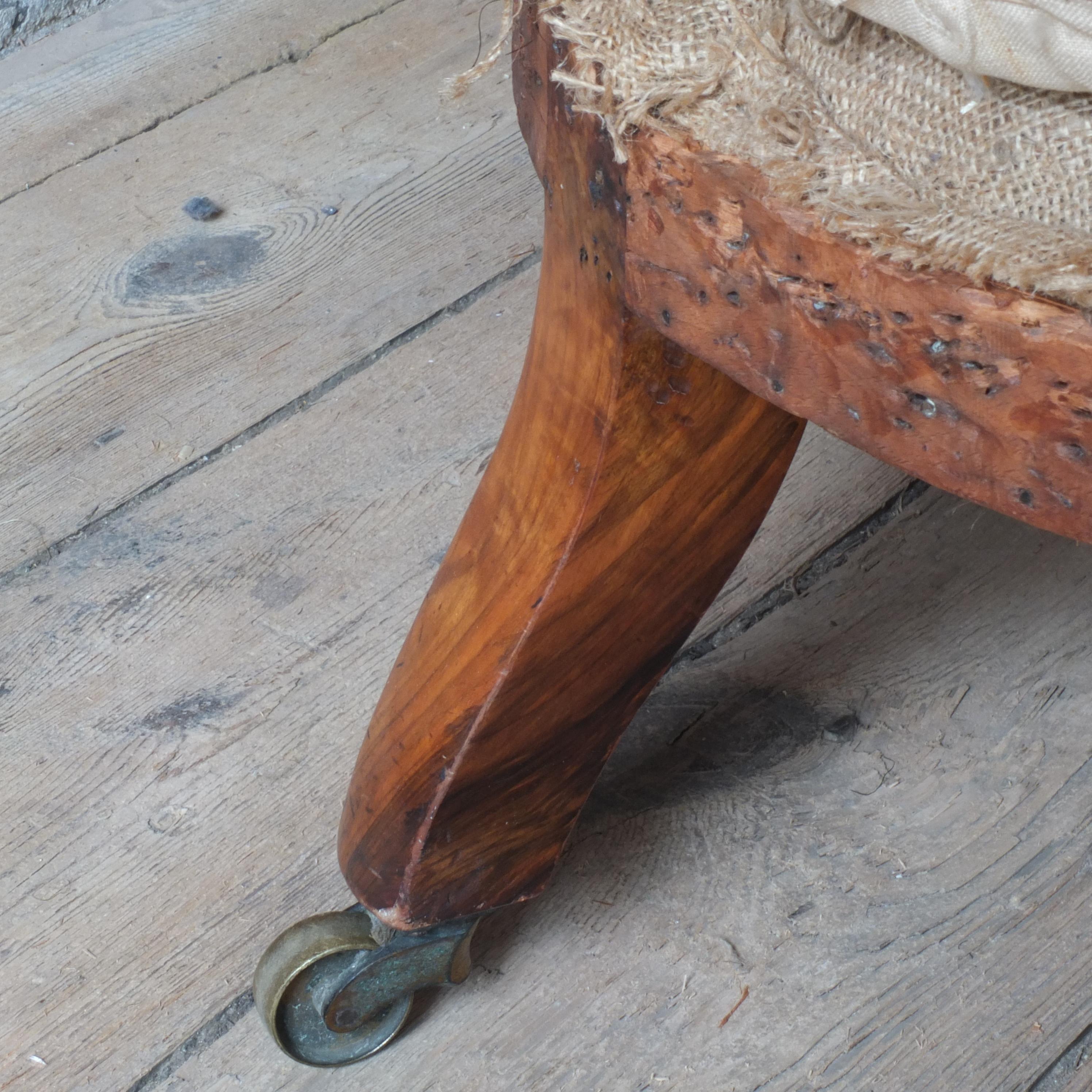 Gillows 19th century iron back nursing armchair In Good Condition In Batley, GB