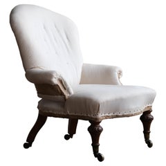 Fauteuil d'allaitement Gillows 19ème siècle à dossier en fer