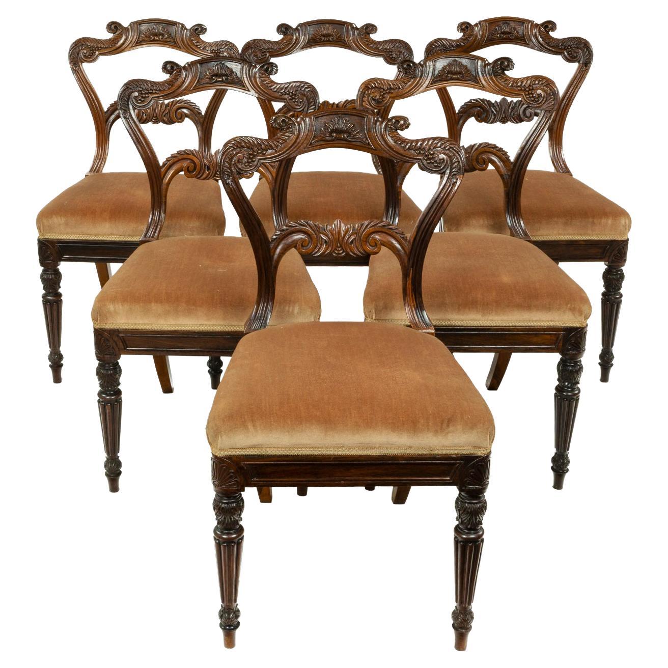 Gillows a Set of Six Regency Mahogany Dining Chairs For Sale