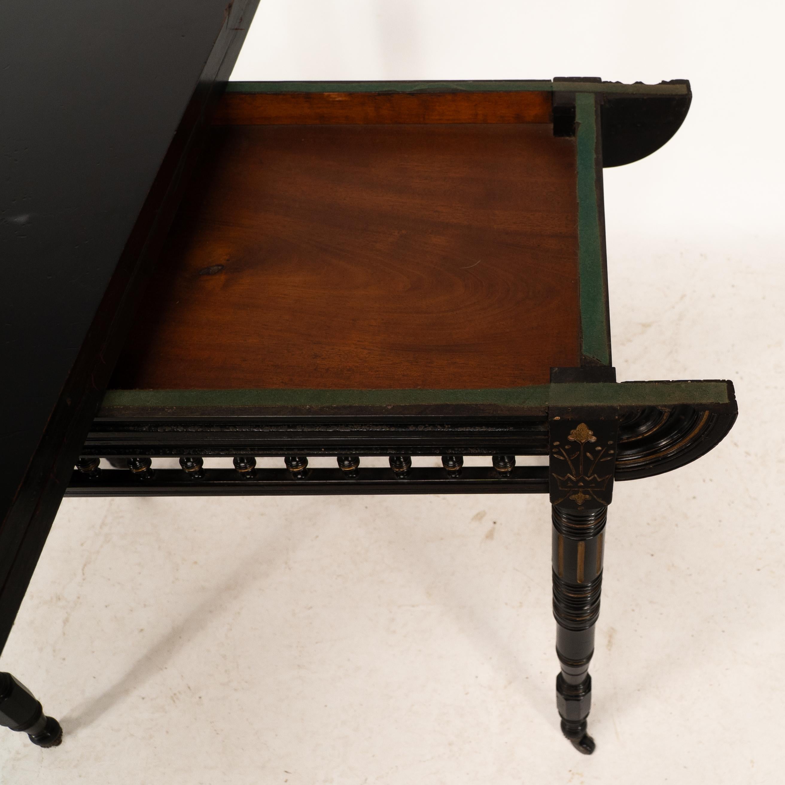 Gillows attributed. An Aesthetic Movement ebonized games and card table For Sale 6