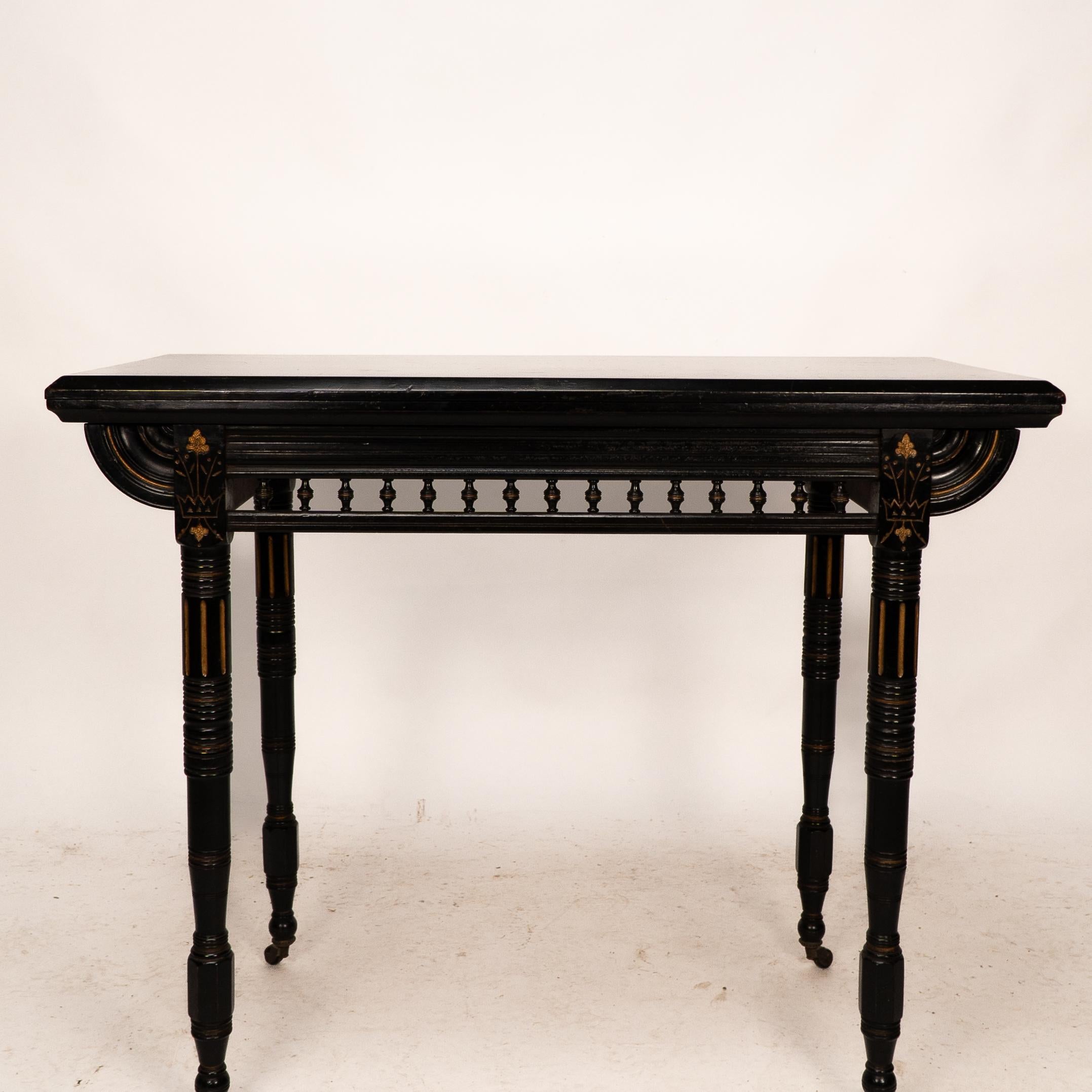 Gillows attributed. An Aesthetic Movement ebonized games and card table For Sale 7