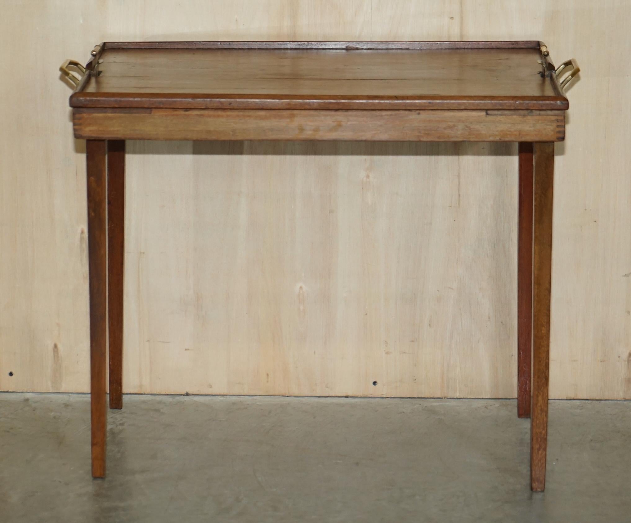 Gillows Attributed Antique Victorian Folding Butlers Campaign Tray Table For Sale 5