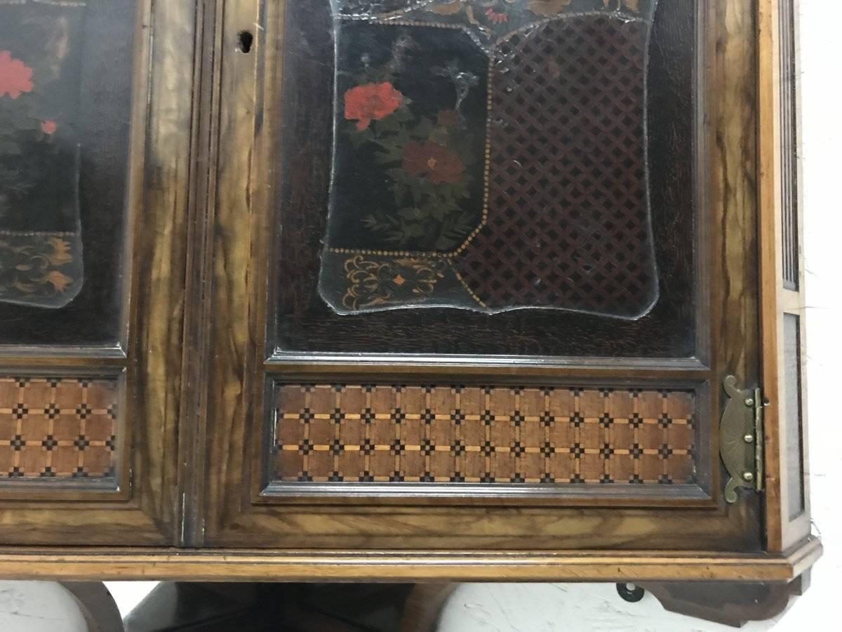 Gillows & Co, Thomas Jeckyll Attr An Anglo-Japanese Marquetry Corner Cupboard For Sale 6