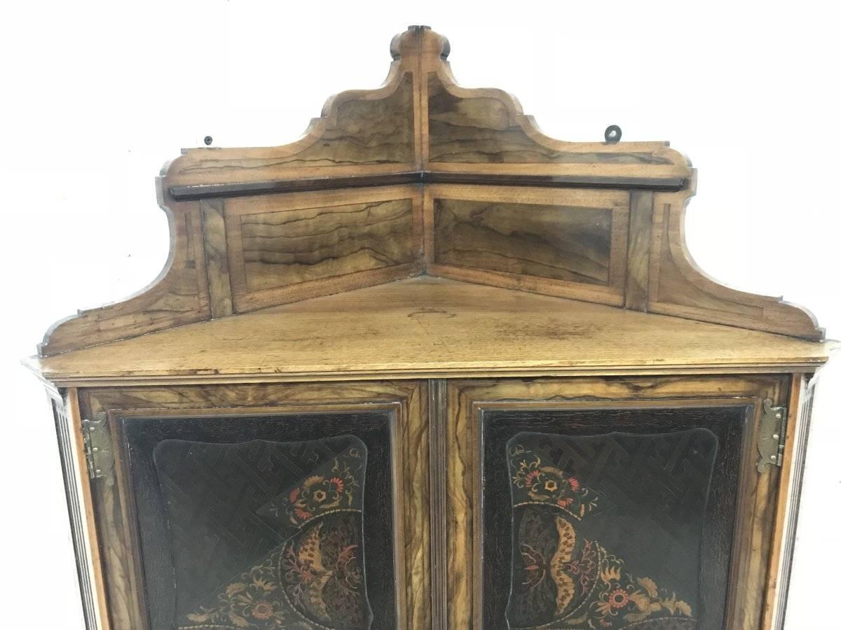 Ebonized Gillows & Co, Thomas Jeckyll Attr An Anglo-Japanese Marquetry Corner Cupboard For Sale